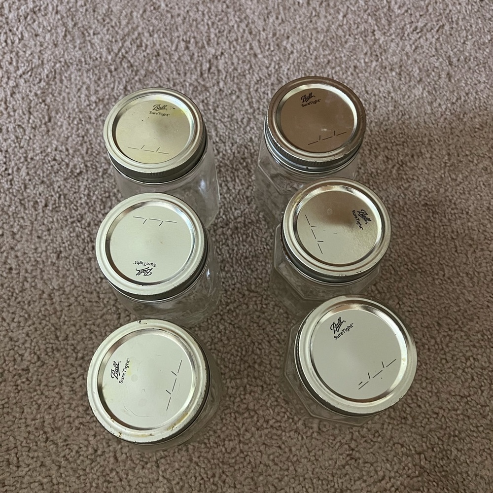 Ball Clear Glass Jars with Silver Lids 6pcs 300ml